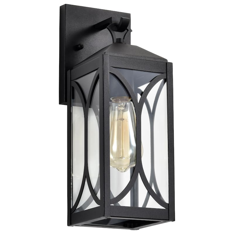Oaklyn 1 Light Small Wall Lantern Matte Black with Clear Glass