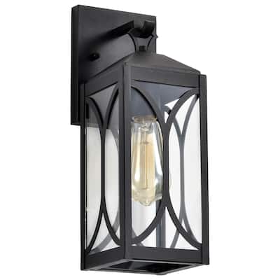 Oaklyn 1 Light Small Wall Lantern Matte Black with Clear Glass