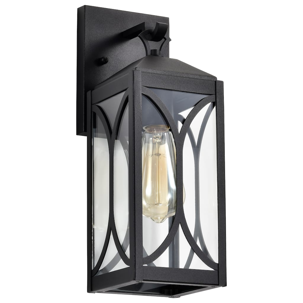 Oaklyn 1 Light Small Wall Lantern Matte Black with Clear Glass