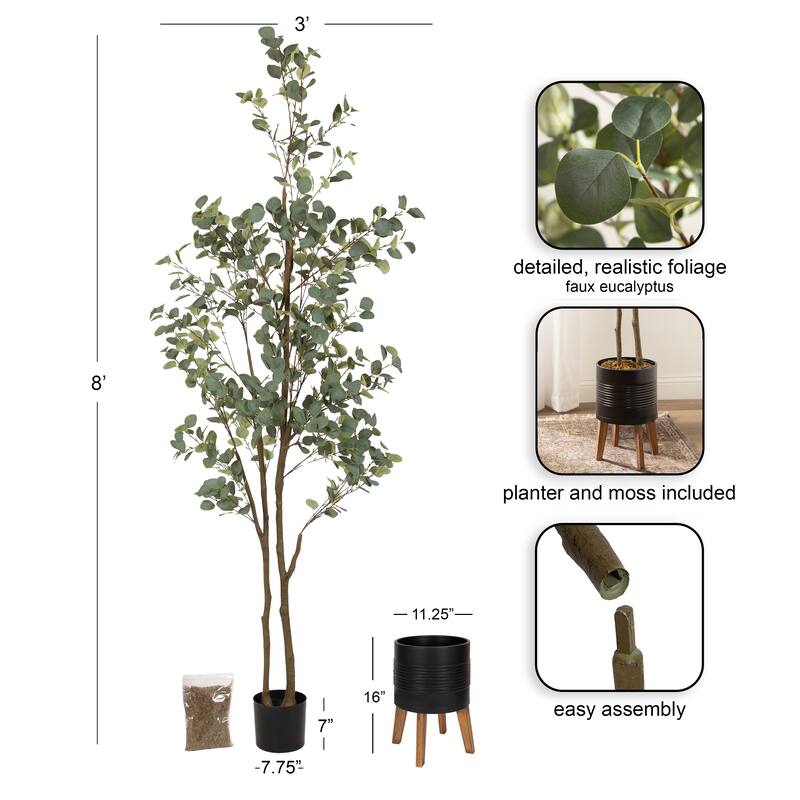 Kate and Laurel Eudora Faux Eucalyptus Tree