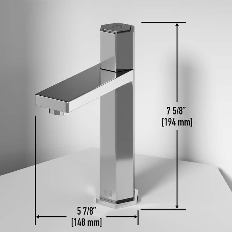 VIGO Nova 8" H Button Operated Single Hole Bathroom Faucet