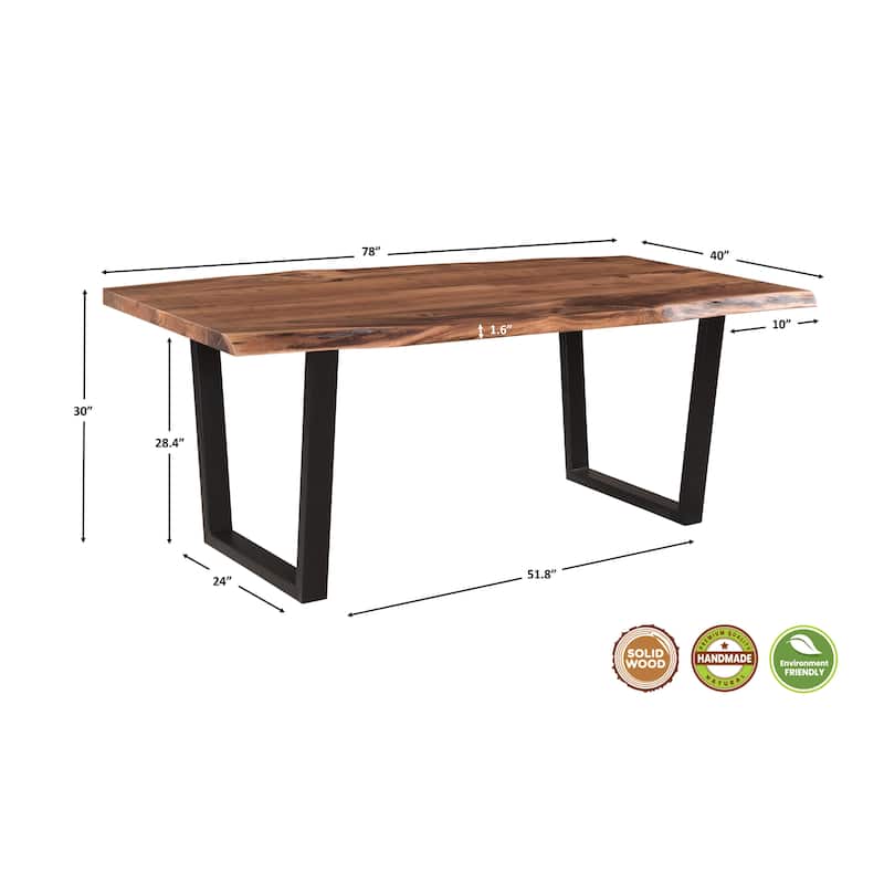 Sienna 7-piece Live Edge Solid Wood Dining Set