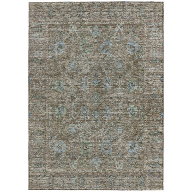 HomeRoots Oriental Traditional Rectangle Outdoor Rug