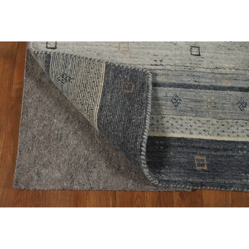 Gabbeh Indian Area Rug Handmade Bedroom Grey Wool Carpet - 5'3" x 7'6"