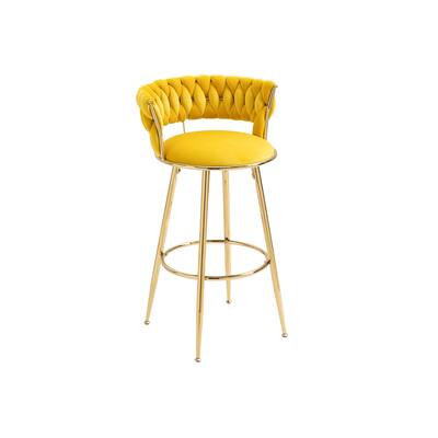Vintage Bar Stools with Sturdy Metal Frame & Comfortable High-Quality Fabric Seats, Perfect for Any Decoration or Style