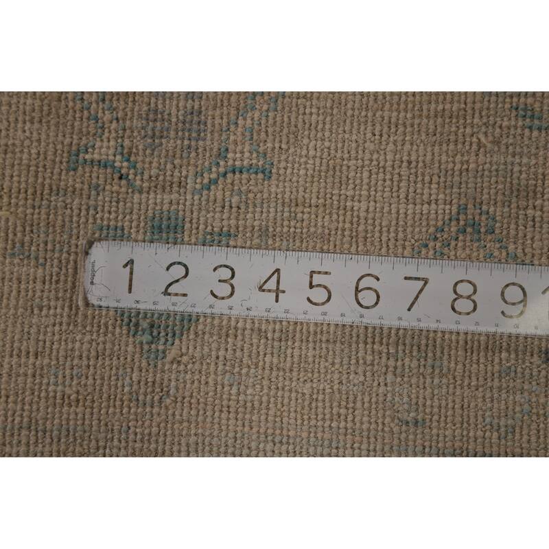 Hand Knotted Oriental 100% Wool Carpet Transitional All-Over Beige & Ivories Oushak Area Rug - 10' 6'' X 8' 2''