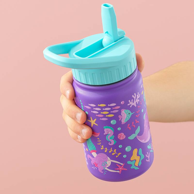 Stainless Steel Kids Water Bottle with Straw Lid - 12 oz