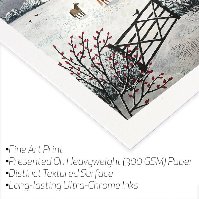 Winter Grazing Fine Art Paper Print by Jo Grundy - Multi - 24x24