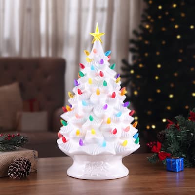 24" Nostalgic Ceramic Tree - White