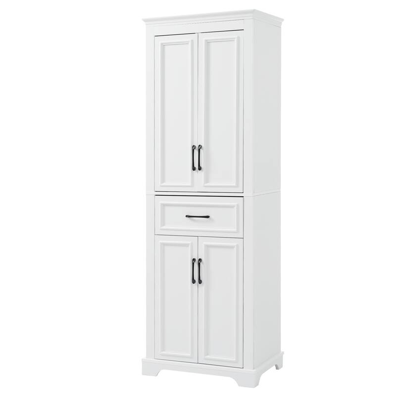 70.8" Modern Bathroom Vanity with 4 Doors & 1 Drawer, Adjustable Shelves & Soft-Close Hinges