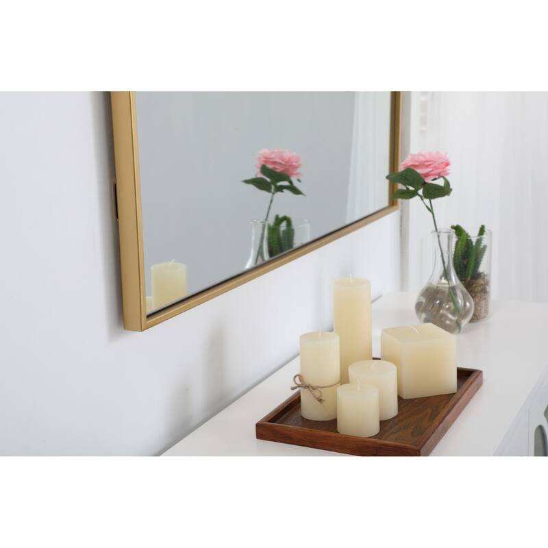 Elegant Lighting Eternity 36" x 36" Rectangular Beveled Metal Framed