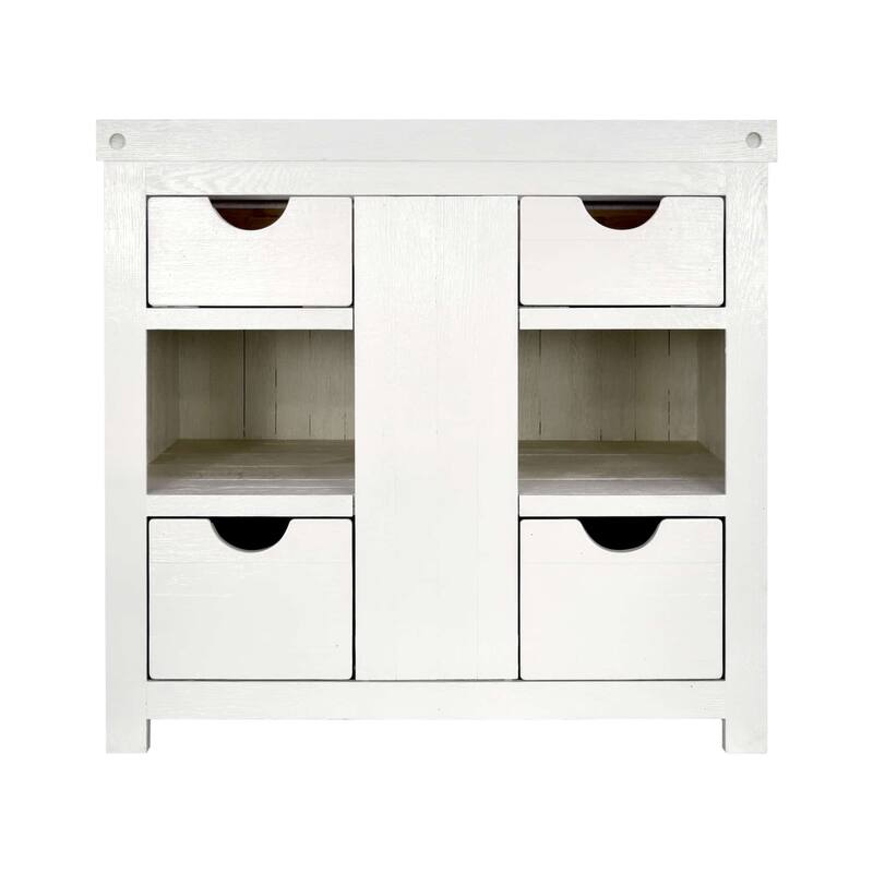 Vintner's Freestanding Reclaimed Oak Bathroom Vanity (Base Only) - 36" - Blanc