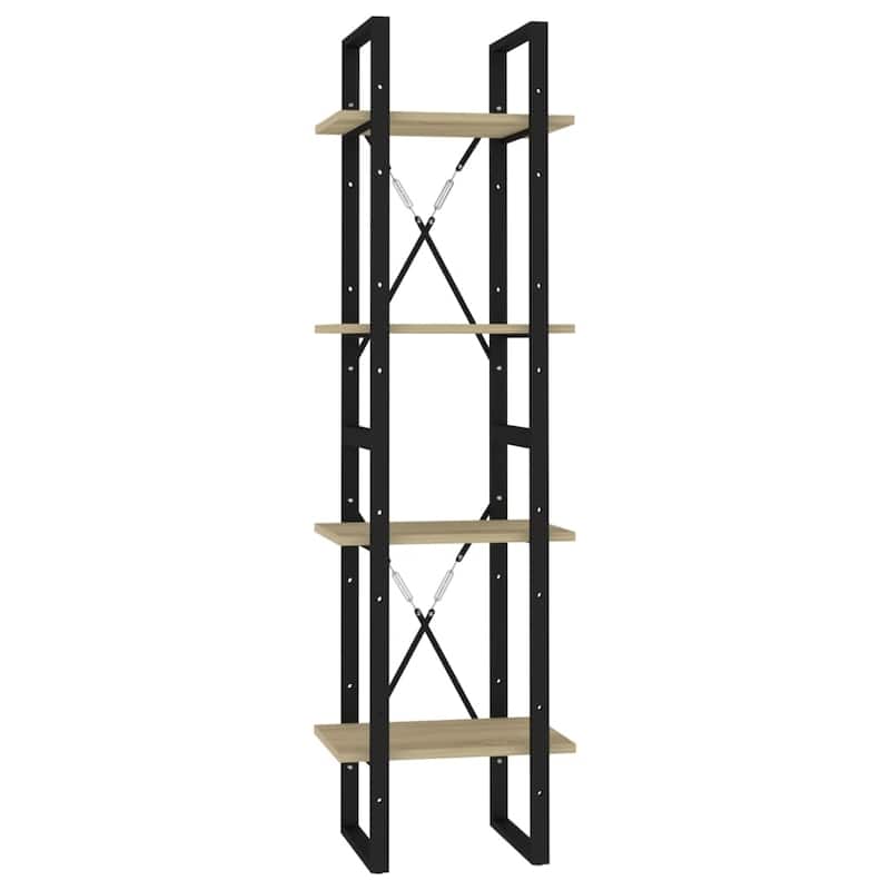 vidaXL 4-Tier Book Cabinet Sonoma Oak 15.7"x11.8"x55.1" Chipboard - 15.7" x 11.8" x 55.1" - 15.7" x 11.8" x 55.1"