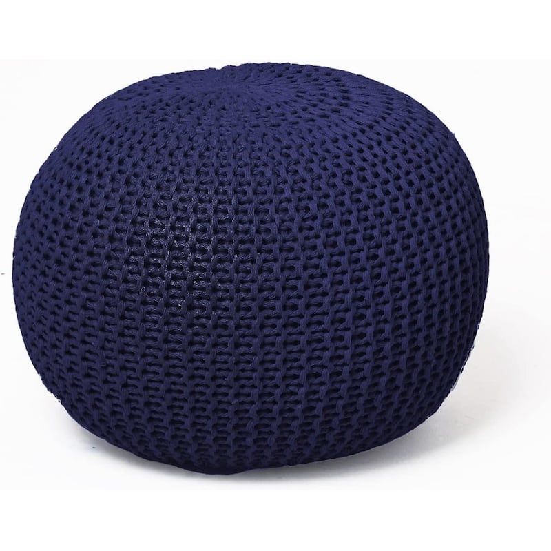 Urban Lifestyle Round Knit Pouf - Blue