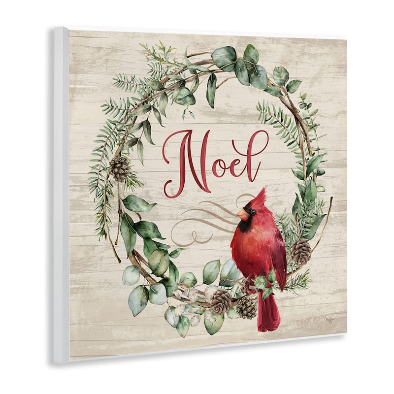 Stupell Noel Wreath with Cardinal Wall Plaque Art Design By Mollie B.