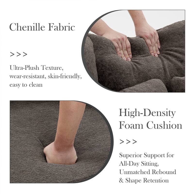 70.1"W Modern Chenille Loveseat with 7 Cushions,Oversized Accent chair