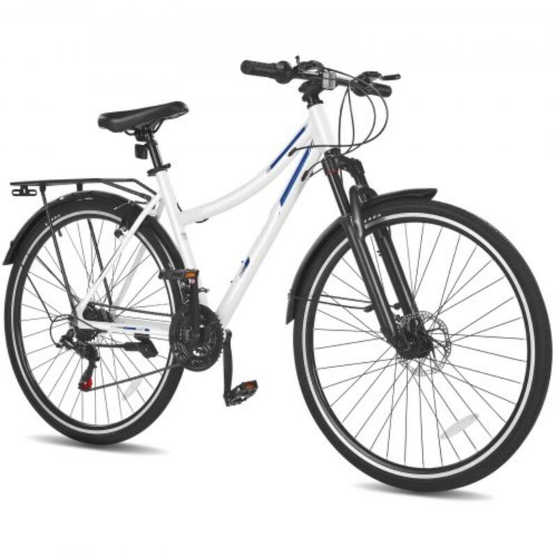 Lightweight Hybrid Bike for Men & Women, 21-Speed Shimano - 68.89 x 24.80 x 39.37 inch