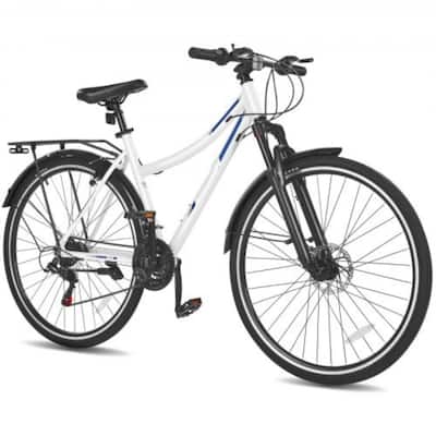Lightweight Hybrid Bike for Men & Women, 21-Speed Shimano - 68.89 x 24.80 x 39.37 inch