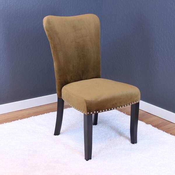 slide 2 of 13, Silver Orchid Flohr Velvet Dining Chairs (Set of 2) Brown