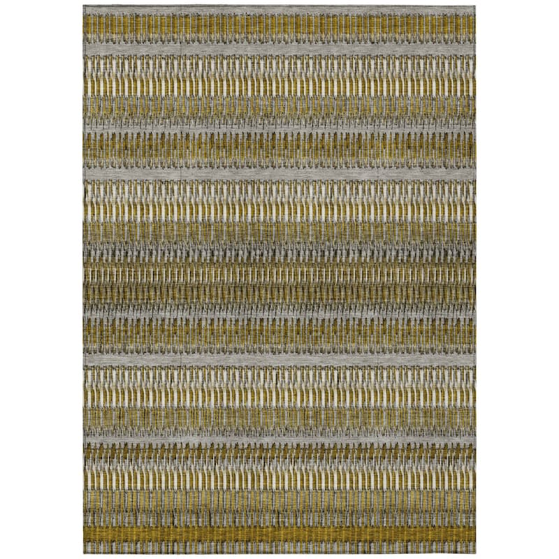 HomeRoots Striped Transitional Rectangle Outdoor Rug