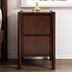 preview thumbnail 2 of 7, Solid Wood Bedside Table, 2 Drawer Mid Century Modern Nightstand with Storage for Bedroom, Living Room, Walnut