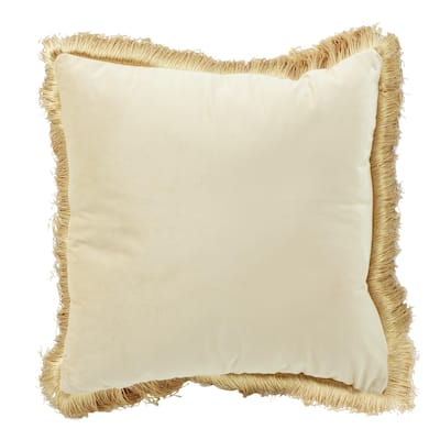 Cotton Fabric Pillow Decorative - Beige - Roche River Decor