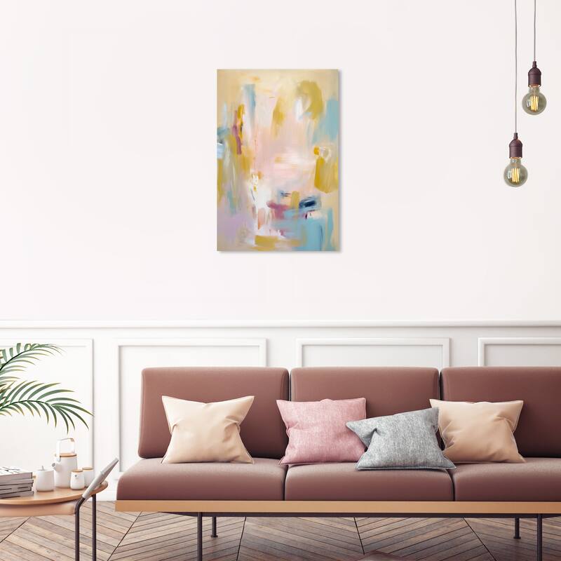 Wynwood Studio Abstract Yogurt n Biscuit in a Bowl Pink and Light Pink Modern & Contemporary Wall Art Canvas Print - 30 x 20