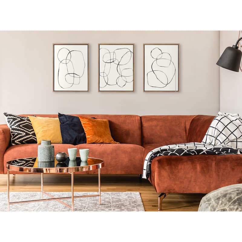Kate and Laurel Sylvie Circles Framed Canvas by Teju Reval