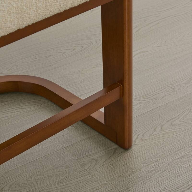 Spruce & Spring Arya Upholstered Boucle Counter Stool with Solid Wood Frame