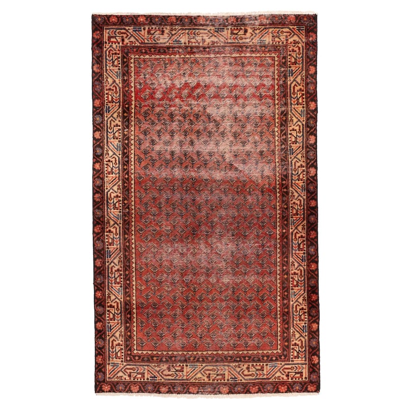 ECARPETGALLERY Hand-knotted Andelz Red Wool Rug - 3'10 x 6'4
