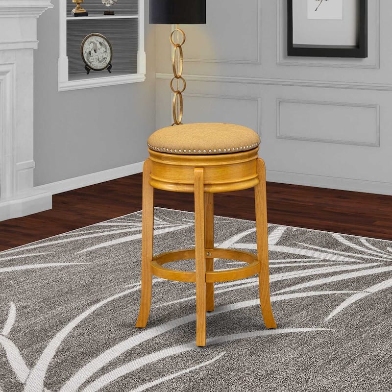 Counter Height Bar Stool with Faux Leather Upholstered Seat, Wooden Legs, Modern Kitchen Island Counter Chair