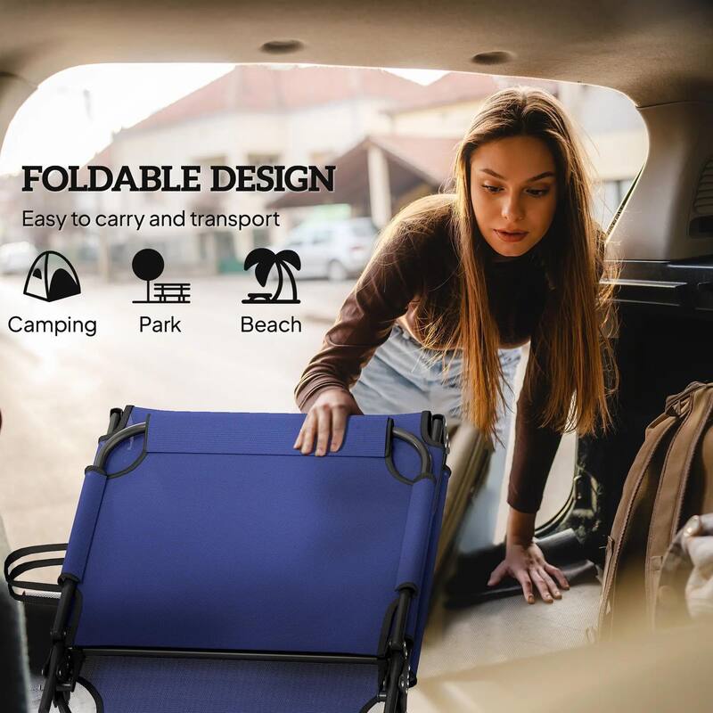 Folding Chaise Lounge Chair,4-Pos Recliner,Cushion,Pocket,Headrest