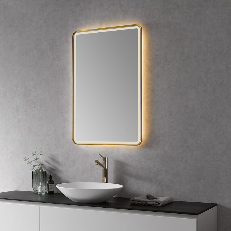 Altair Viaggi Rectangle Framed LED Lighted Wall Mirror