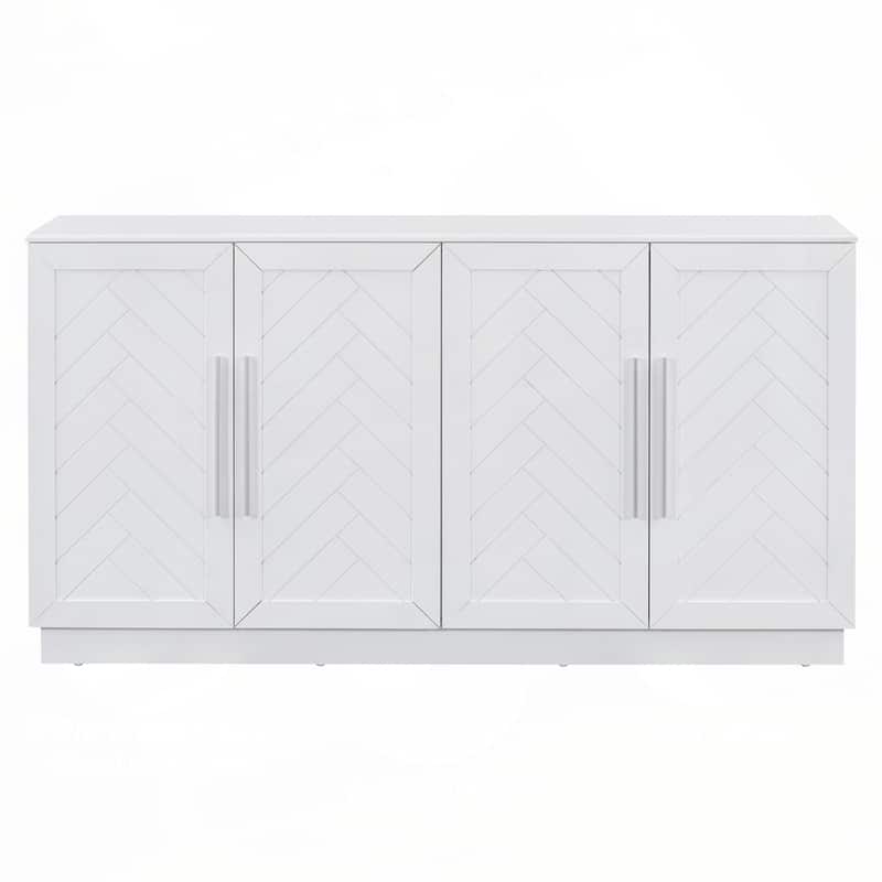 Sideboard with 4 Doors Large Storage Space with Adjustable Shelves