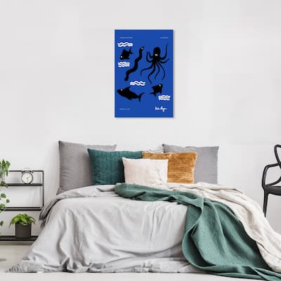 Wynwood Studio Canvas Animals Waterbearers Blue and Nautical & Coastal Wall Art Canvas Print