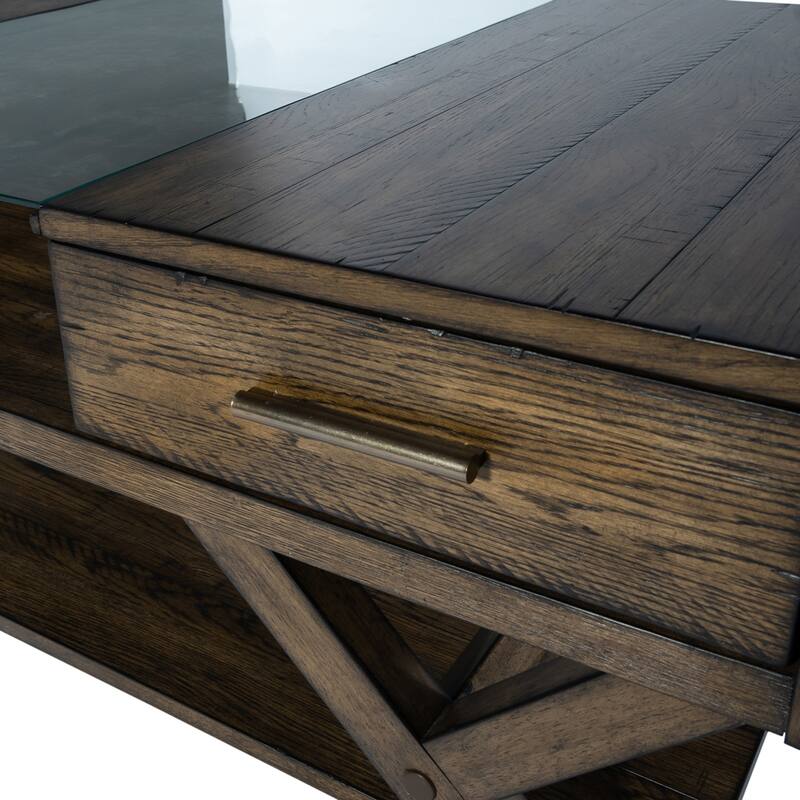 Lennox Weathered Chestnut Drawer Sofa Table