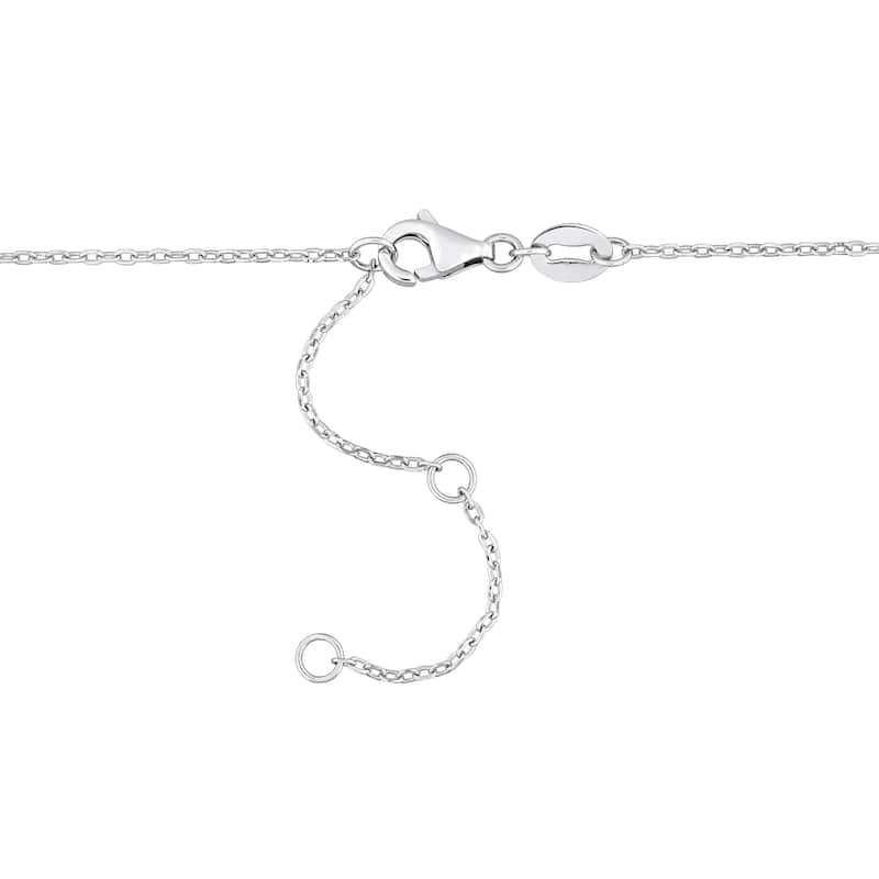 Miadora 0.7ct TGW 4mm Amethyst Bead Necklace with Rolo Chain in Sterling Silver
