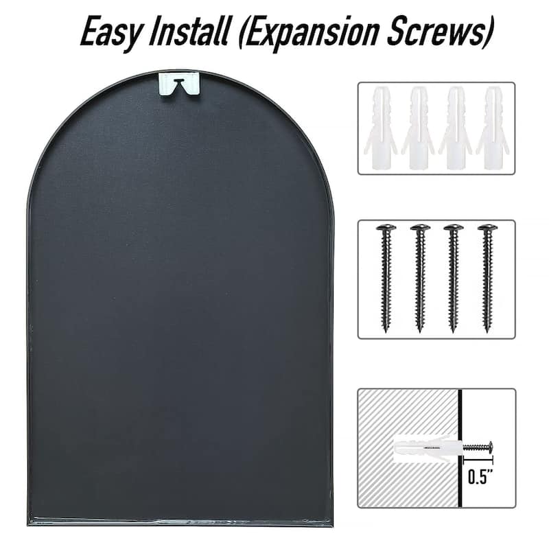 20x30 Arch Mirror Rectangle Wall Mounted Metal Frame Mirrors for Entryway Bedroom Bathroom Living Room 20 30 24x36 - Gold