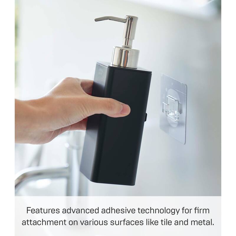 Yamazaki Home Traceless Adhesive Soap Dispenser, ABS Plastic, Holds 1.1 lbs - L 2.95 x W 2.17 x H 7.68 inches