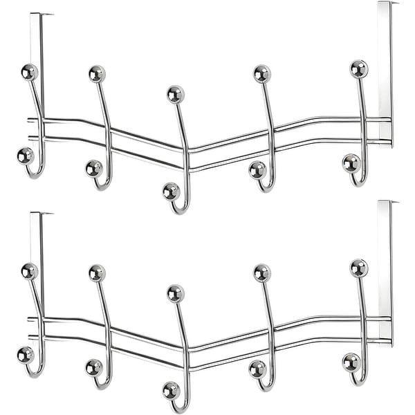 YBM Home Silver Chrome Over the Door Hanger Hooks