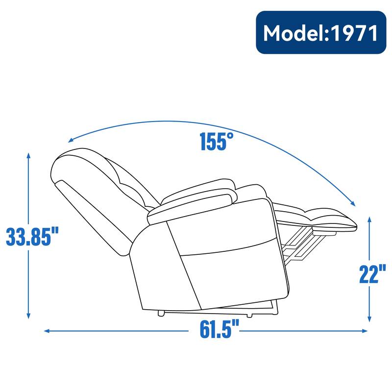 Large Power Lift Recliner Chair with Massage and Heat