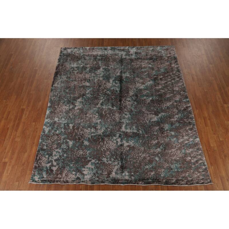 Contemporary Abstract Indian Area Rug Handmade Bedroom Wool Carpet - 8'3"x 9'10"
