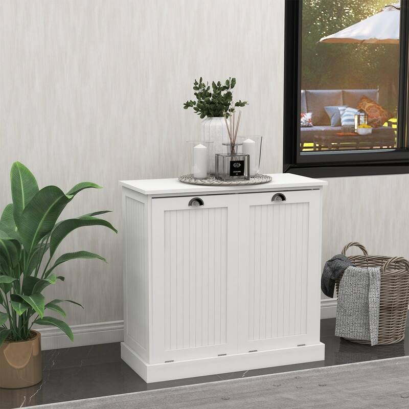 Two-Compartment Tilt-Out Laundry Sorter Cabinet