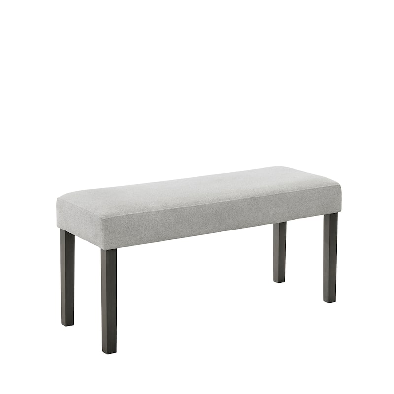 Selena Light Gray Fabric Upholstered 40" Bench with Dark Gray Wood Frame - Modern Entryway & Bedroom Seating