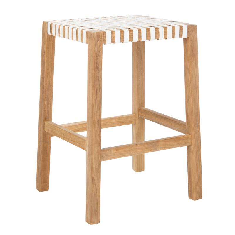SAFAVIEH Ozgul Woven Lattice Counter Stool - 20" x 17.7" x 27.1" - 20Wx18Dx27H