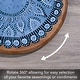 preview thumbnail 5 of 5, Mandala Round Acacia Wood Lazy Susan Turntable 14" Diameter for Serving Kitchen Organization Condiment Caddy
