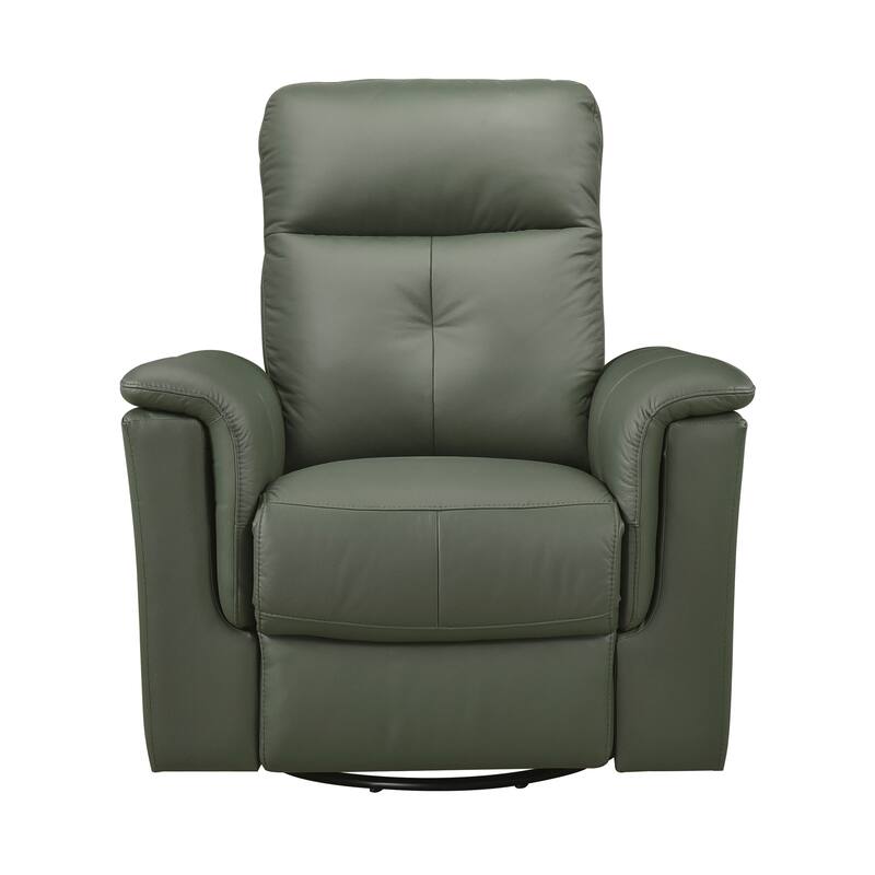 Monte 35.5" Leather Swivel Glider Manual Recliner - 360-Degree Swivel
