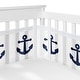 preview thumbnail 1 of 4, Sweet Jojo Designs + BreathableBaby Breathable Mesh Crib Liner Pad Navy Blue Anchors Boy, Girl, Unisex/Gender Neutral -Nautical