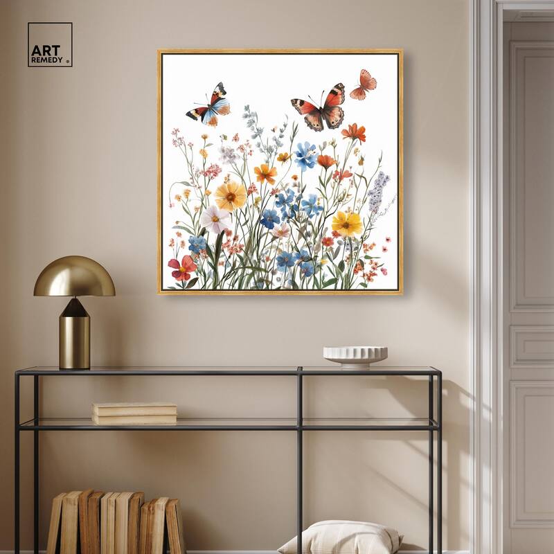 Garden of Fluttering Canvas by Art Remedy