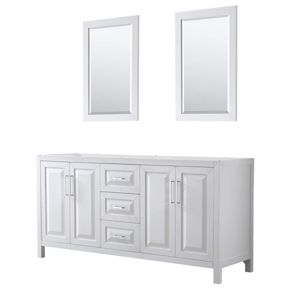 Daria 72-inch Double Vanity, No Top, 24-inch Mirrors